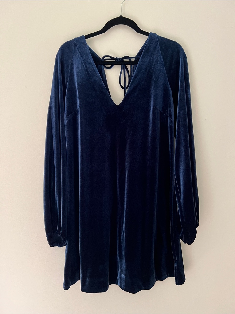 Free People navy blue velvet mini dress